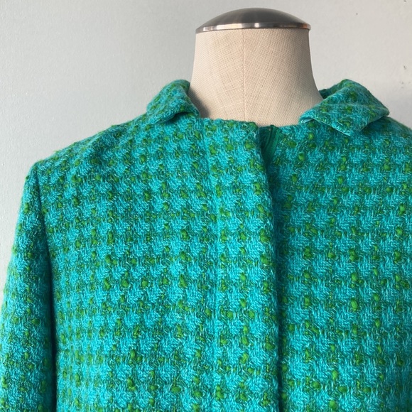 Vintage green woven plaid dress - Picture 4 of 12